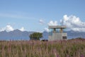 Bike shelter / viewing gallery situated at Grunnfor on Austvagoy in northern Lofoten, Norway