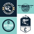 Bike shop, bmx bicycle, mountain biking logo