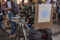 Bike with a sign saying `Take good care of your planet`