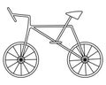 Bike. Sketch. Sports equipment with steering wheel, pedals and wheels. Doodle style