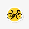 Bike sticker logo, simple bicycle. Flat icon Royalty Free Stock Photo