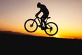 Bike stunts and frantic rides of a talented person Royalty Free Stock Photo