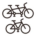 Bike and tandem bike icon - vector illustration Royalty Free Stock Photo