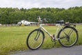 Bike on the tarmac, Plekhanovo Airport. The City Of Tyumen. 19.06.2009 year