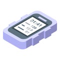 Bike time computer icon isometric vector. Energy display