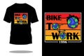 Bike to work retro t shirt design