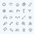 Bike tools and equipment part icon set