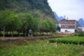 Bike tours and cycling to villages around Yangshuo, Guilin, Guangxi with beautiful karst landscape in China