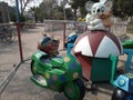 Bike toy ride for children in an amusement park