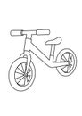 Bike toys black and white lineart drawing illustration. Hand drawn coloring pages lineart illustration in black and white