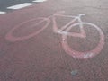 Bike track bicycles symbol pavement red