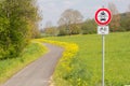 Bike track with prohibition sign no lane