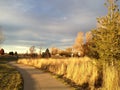 Bike trail in city park, Aurora, Colorado, USA november 2015
