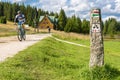 Bike trail in Jizera Mountains Royalty Free Stock Photo