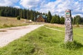 Bike trail in Jizera Mountains Royalty Free Stock Photo