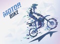 Bike with triangle splints, motocross stylized background