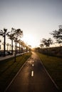 Bike urban path, new bicycle path in the city, cycle tracks, Sitges