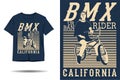 Bike urban rider california silhouette t shirt design Royalty Free Stock Photo