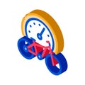 Bike use time isometric icon vector illustration Royalty Free Stock Photo