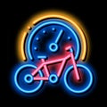 bike use time neon glow icon illustration Royalty Free Stock Photo