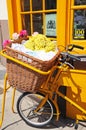 Bike with wicker basket, Stratford-upon-Avon.