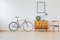 Bike and wooden retro furniture
