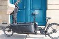 Bikecycle cargo bike for delivery man urban city customer