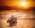 Biker in Atacama Royalty Free Stock Photo