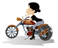 Biker babe illustration Royalty Free Stock Photo