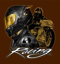 biker drag race motorbike vector template Royalty Free Stock Photo