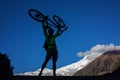 Biker-boy in Himalaya mountains Royalty Free Stock Photo