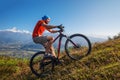 Biker-boy in Himalaya mountains Royalty Free Stock Photo