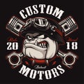 Biker Bulldog biker t-shirt design color version Royalty Free Stock Photo