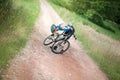 Biker checking bicycle chain Royalty Free Stock Photo