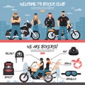 Biker Club Banners Set Royalty Free Stock Photo