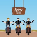 Biker culture poster with motorcyclists gang