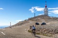 Biker cycling to the hill of Mont Serein Ventoux Royalty Free Stock Photo