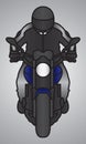 Biker or driver Illustration mascot with motorcycle