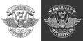 Biker emblem with wings