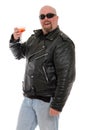 Biker enjoying a martini Royalty Free Stock Photo