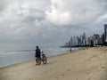 Biker at the beach of Recife