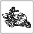 Biker fun riding a motorcycle . Bikers event or festival emblem. Royalty Free Stock Photo