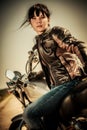 Biker girl Royalty Free Stock Photo