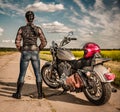 Biker girl on a motorcycle