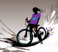 Biker girl silhouette.