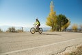 Biker ioannina city bike race in the morning uphill Royalty Free Stock Photo