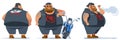 Biker Man Vector. Character Creation Set. Full Length, Front, Side, Back View, Accessories, Poses Isolated Flat Cartoon Illustrati
