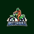 Biker mascot logo vector design concept motorcycle logo design