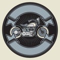 Biker motorcycle. Bikers event or festival emblem