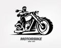 Biker, motorcycle grunge vector silhouette Royalty Free Stock Photo